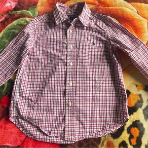 Ralph Lauren Red and White Button Down Shirt